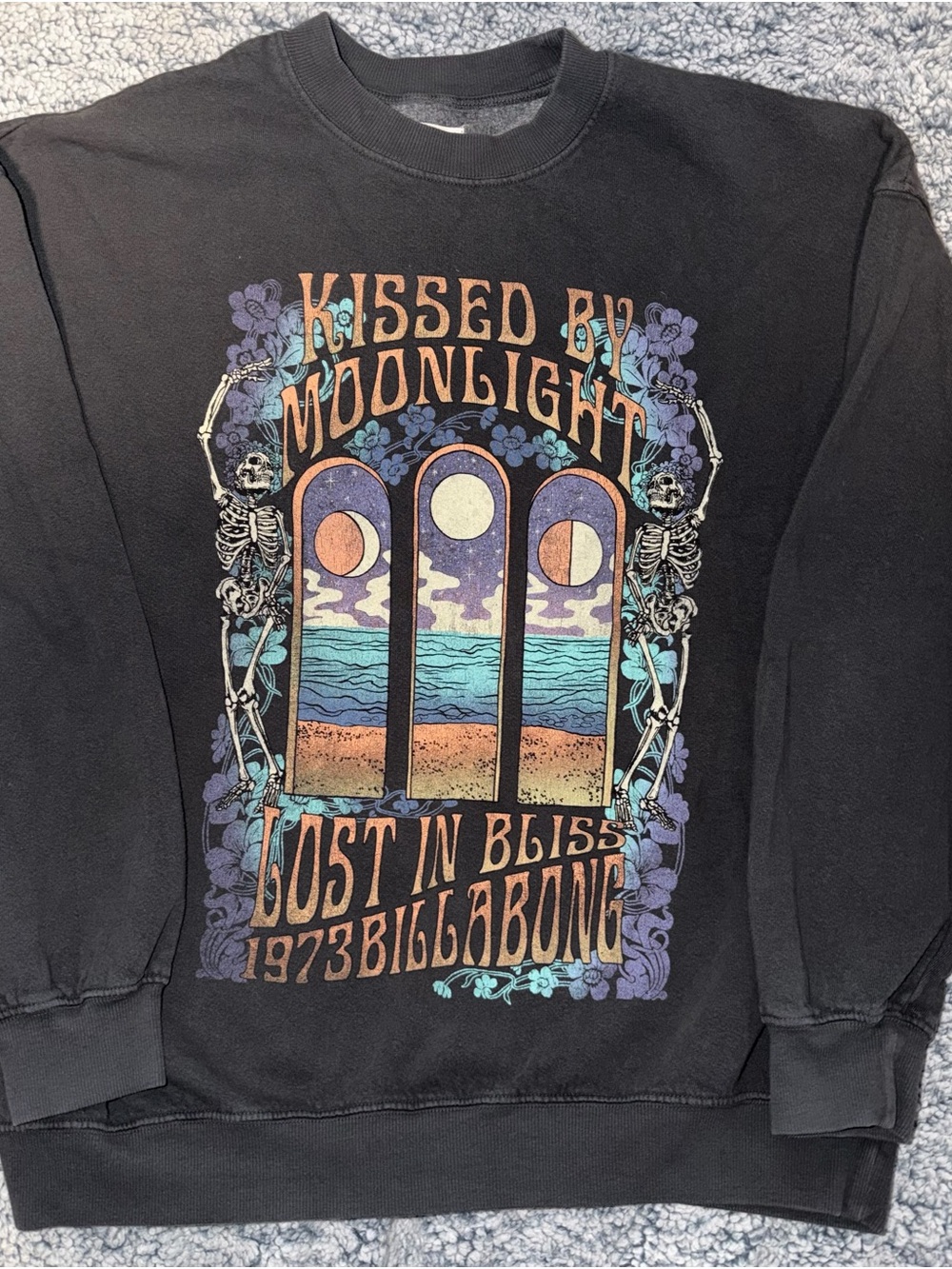 Billabong Black 'Kissed by Moonlight' Graphic Sweatshirt